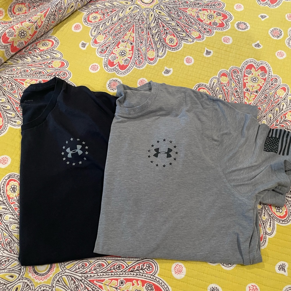 Two Under Armour Men’s Large Freedom Shirts
